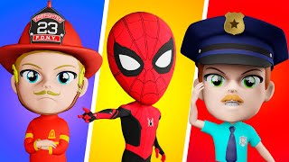 Policemen, Spiderman and Firemen Song 🚒 🚓 🚑 | Kids Songs and Nursery Rhymes by Lights Kids 3D Resimi