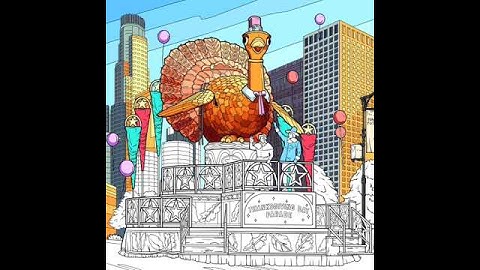 (Shorts) Zen Color By Number - Oh There A Turkey Chicken Parade At The City