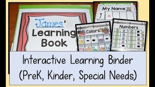 Interactive Learning Binder (Preschool, Kindergarten, Special Needs)