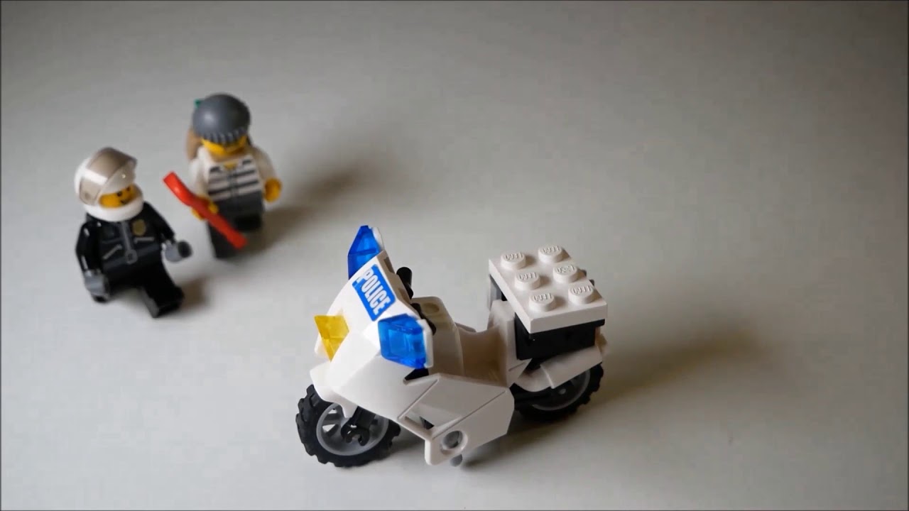 Мотоцикл и грабитель из полицейской серии LEGO! - YouTube