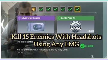 Call Of Duty Mobile Kill 15 Enemies With Headshots Using Any LMG Task Complete