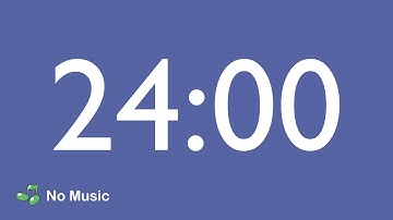 24 Minute Countdown Timer - Eye Comfort Color - No Music with Simple Beeps