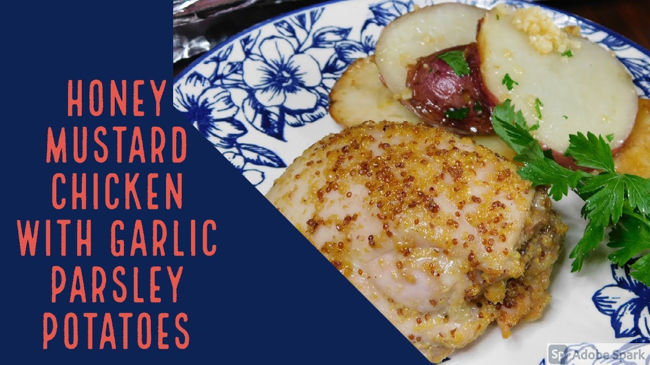 Honey Mustard Chicken with Garlic Parsley potatoes ASMR YouTube