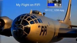 Flight In Boeing B-29A Superfortress Fifi N529B Split Screen Video Long Beach Airport 2010