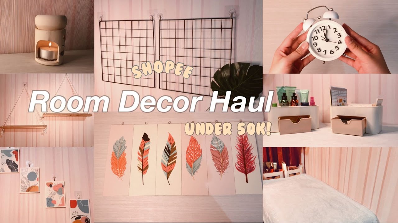 Shopee Room Decor Haul Under 50k! 🛌🛍 Racun Shopee Aesthetic Review