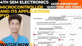 microcontroller and its Applications PYQ 4th sem electronics most important questions ans.