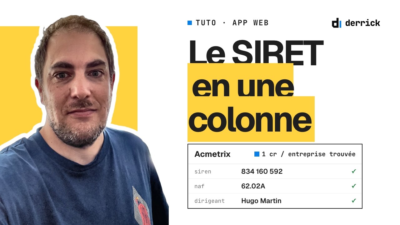 Numéro SIRET : la fiche légale de vos entreprises en 1 colonne (tuto)