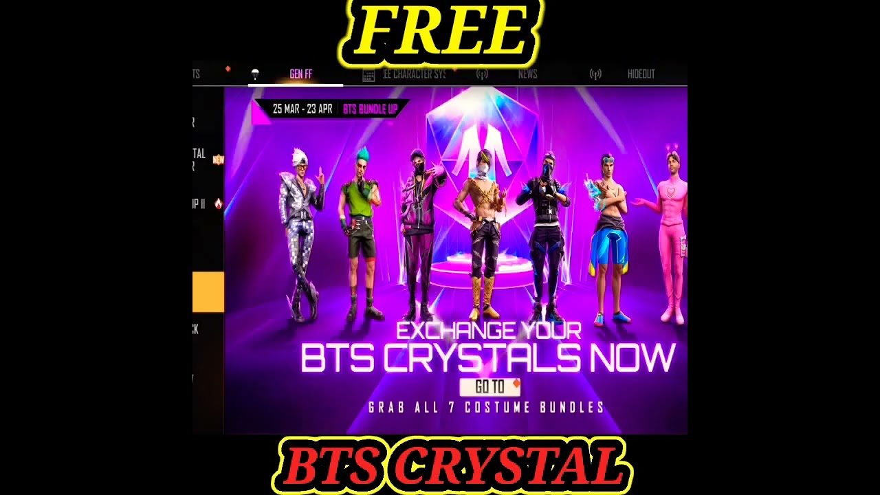 CLAIM FREE BTS CRYSTAL BUNDLE NOW 😜 !! FREE FIRE NEW EVENT [BTS FREE FIRE BUNDLE ] FF NEW EVENT 😱