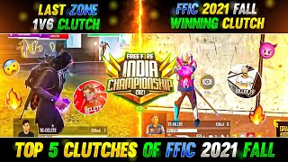 TOP 5 CLUTCHES OF FFIC 2021 FALL 🔥|| FREE FIRE ESPORTS || FREE FIRE INDIA