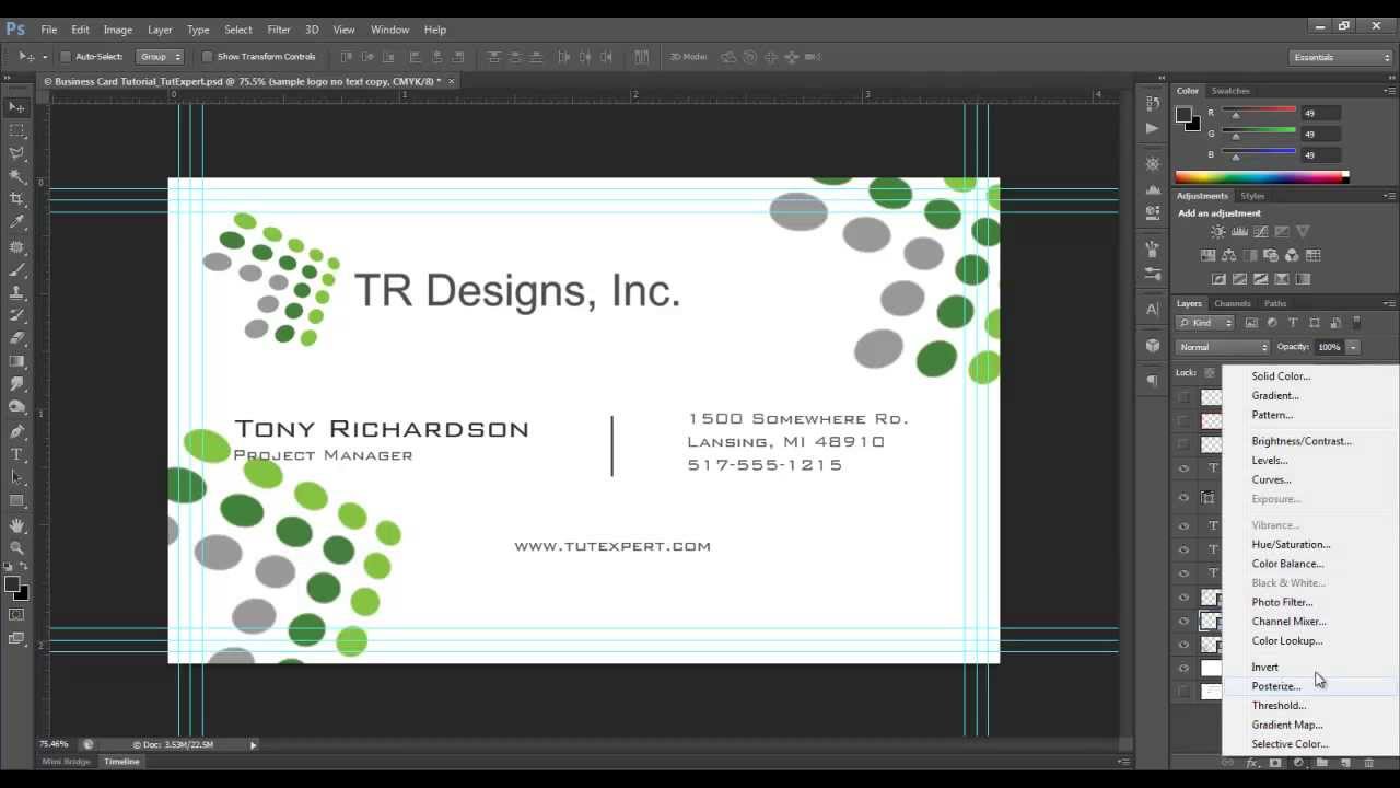 Business Card Tutorial Create Your Own Photoshop Youtube