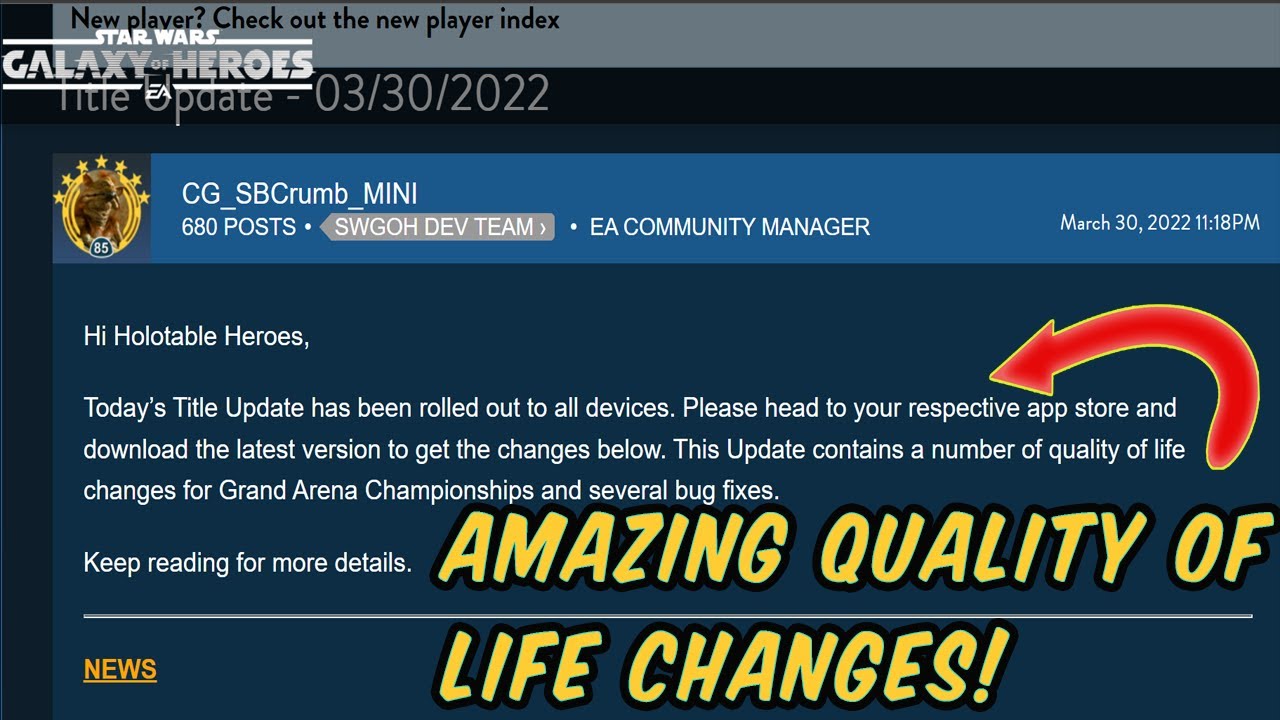 SWGOH Quality of Life update ROCKS! TheWulfffff, RamBam001 and I discuss!!!!