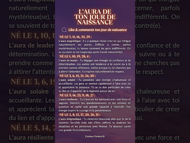 l’aura de ton jour de naissance