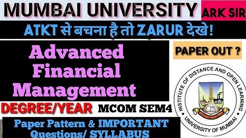 Advanced Financial Management MCOM|2025 MCOM SEM 4 Nep|Imp Question Mcom|UNIVERSITY solution|ARK sir
