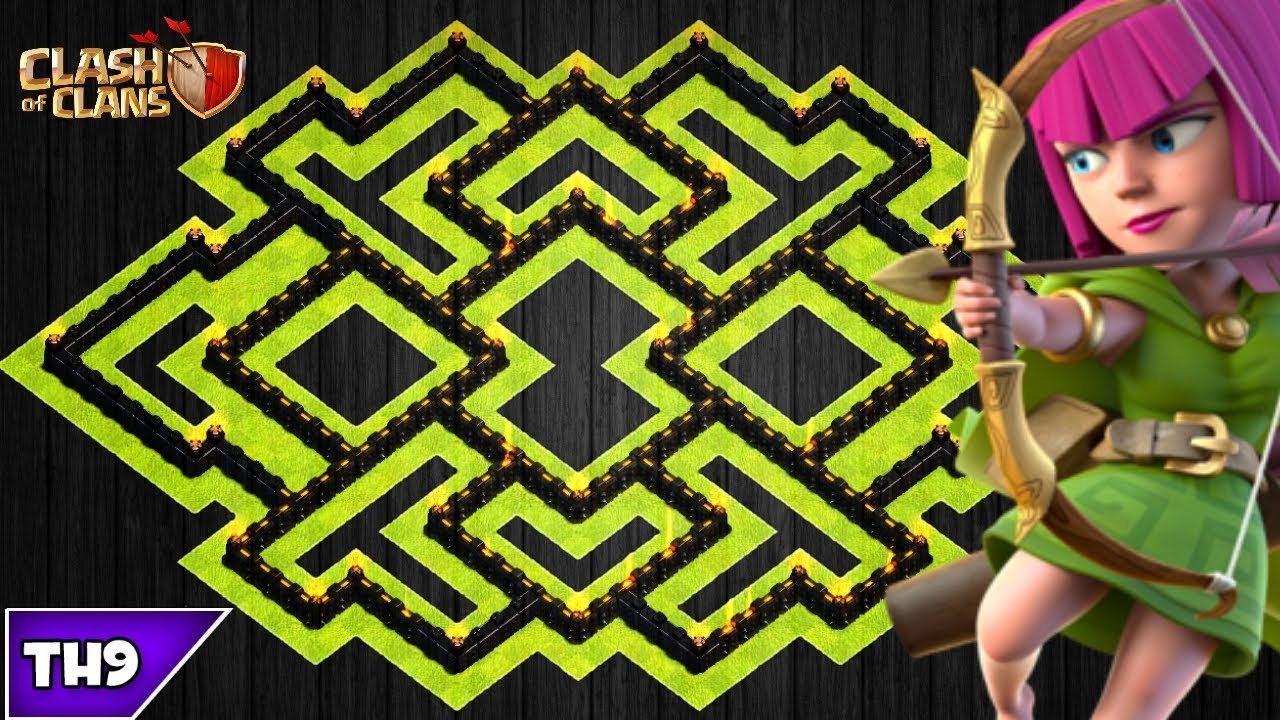 AWESOME TOWN HALL 9 FARMING/TROPHY BASE 2017! TH9 HYBRID BASE AUGUST UPDATED!! - CLASH OF CLANS(COC)