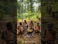 Tribal Cooking: Jungle Village Cooking Big Pot Feast #tribalfood #tribalcooking #shorts