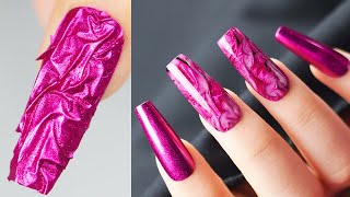 Trying Plastic Wrap Nails  | Perfect Acrylic Nail Art Compilation | Nail Art