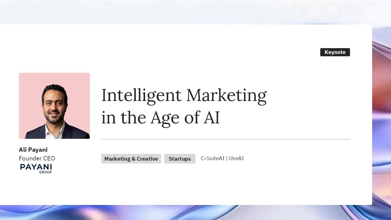 Интеллектуальный маркетинг в эпоху ИИ | Основатель и генеральный директор @PAYANIgroup