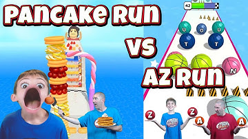 Pancake Run vs AZ Run Gameplay and Review (iOS and Android Mobile Game)