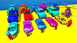 GTA V Epic New Stunt Race For Car Racing Challenge by Super Car, Helicopter and Monster truck #22