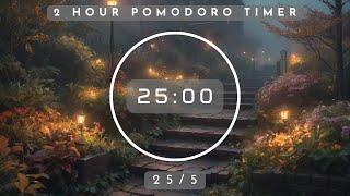 25 minutes Timer |Forest Pomodoro with Fireflies |2HOUR STUDY WITH ME | Lofi for Studying Working
