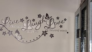 How to apply wall stickers on wall | Easy Installation | 'Live laugh & love' | style your home. Diy screenshot 3