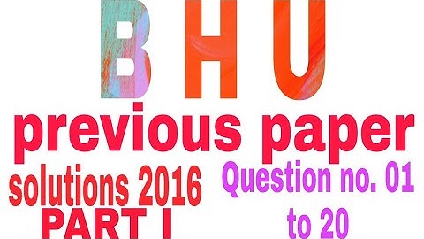 Bhu previous Paper solutions 2020 part 1 | m.sc. physics solutions