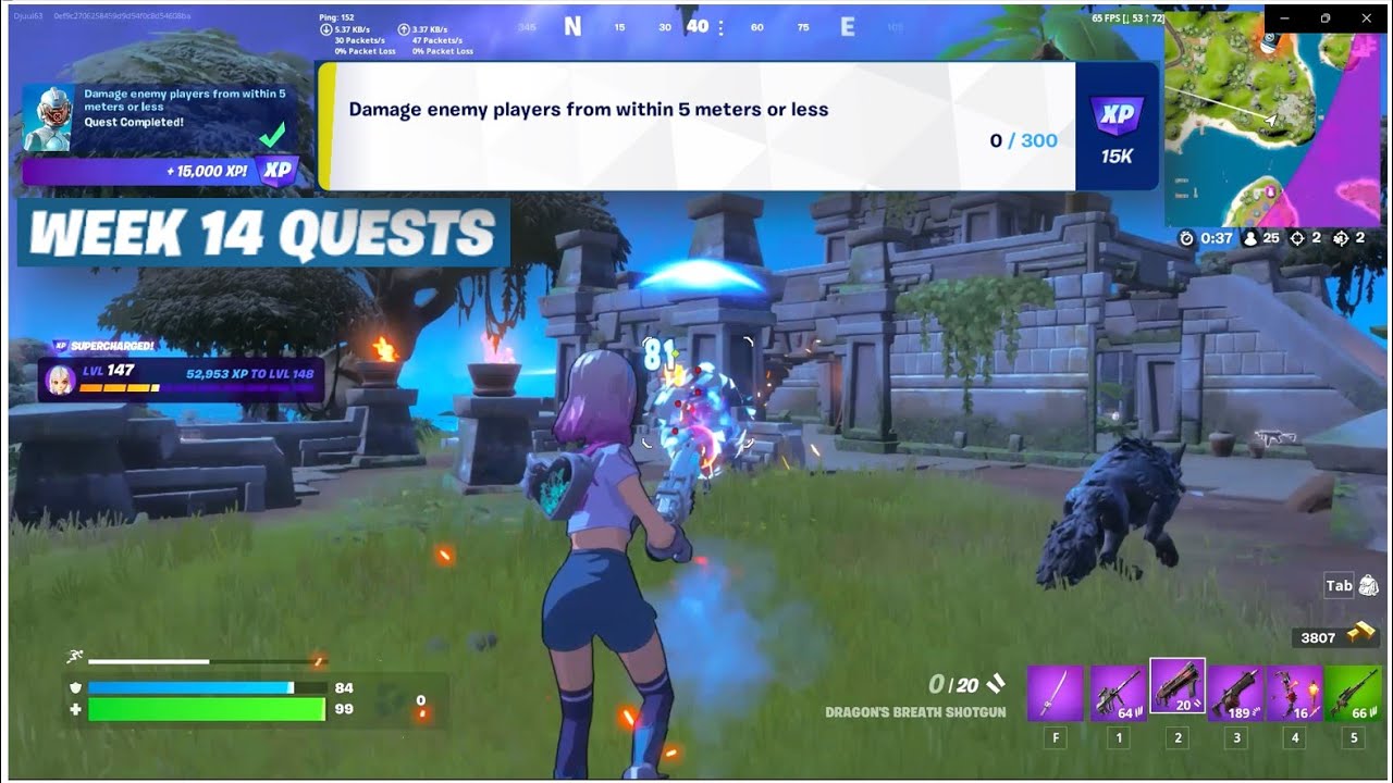 Damage enemy players from within 5 meters or less | Fortnite C3 S3 | Week 14 Quest