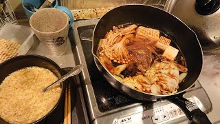 すき焼き鍋を食べつつ雑談【料理雑談　vlog】