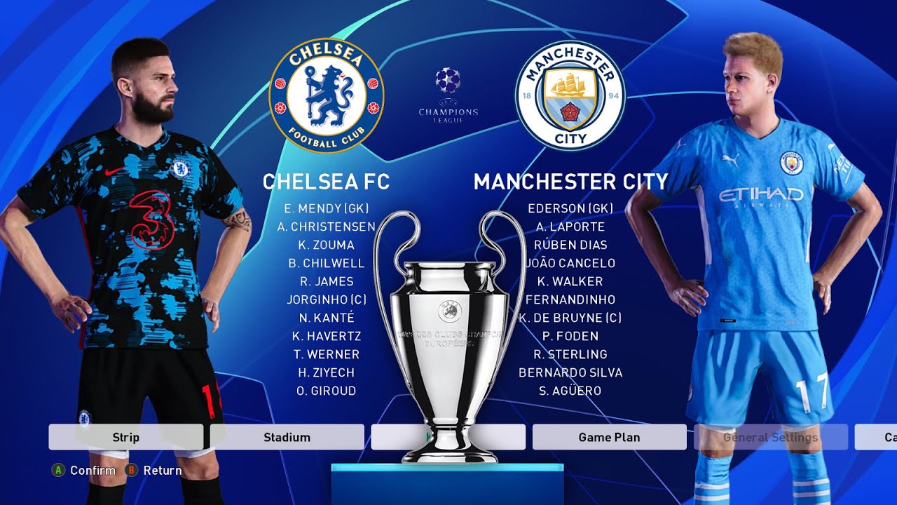 Final da Liga dos Campeões - Manchester City - Chelsea FC - eFootball PES  2021 Season Update 
