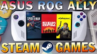 ASUS ROG ALLY rodando Cyberpunk, Spider-Man, RDR2, The Last of Us e + AAA PC GAMES na STEAM