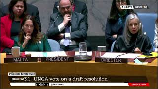 Palestine Future State | UNGA vote on draft resolution