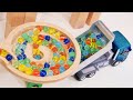 マーブルランレースASMR×ダンプトラック HABA ウェーブスロープ ゆっくり楽しむ癒しのビー玉 Marble Run Race ASMR Long Time Healing
