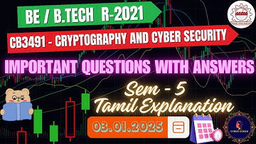 CB3491 - Cryptography and Cyber Security Important Questions with answers in Tamil |Revision |R-2021