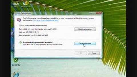 Defragment Drives In Windows Vista