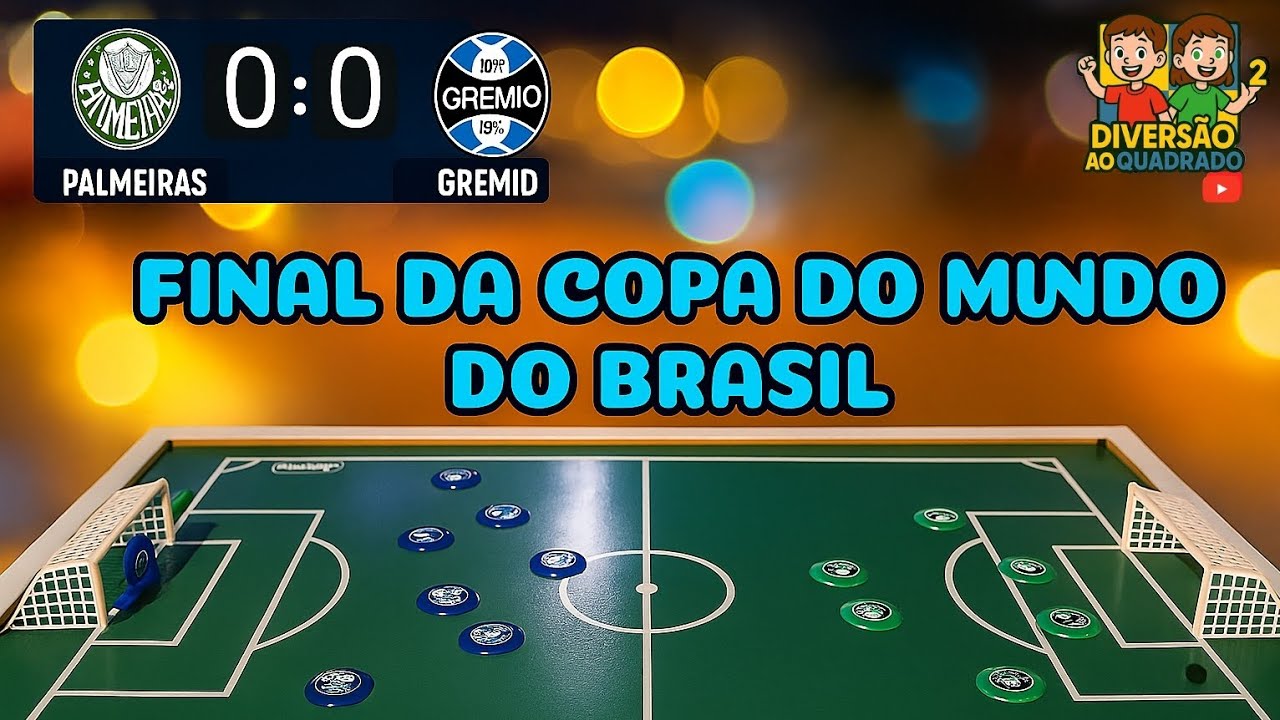 ⚽ Final Épica! Palmeiras 🟢 vs Grêmio 🔵 – Copa do Mundo do Brasil de Futebol de Botão!