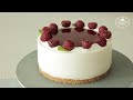 산딸기 요거트 치즈케이크 만들기 | 노오븐 라즈베리 치즈케이크 | No Bake Raspberry Yogurt Cheesecake Recipe | Cooking tree