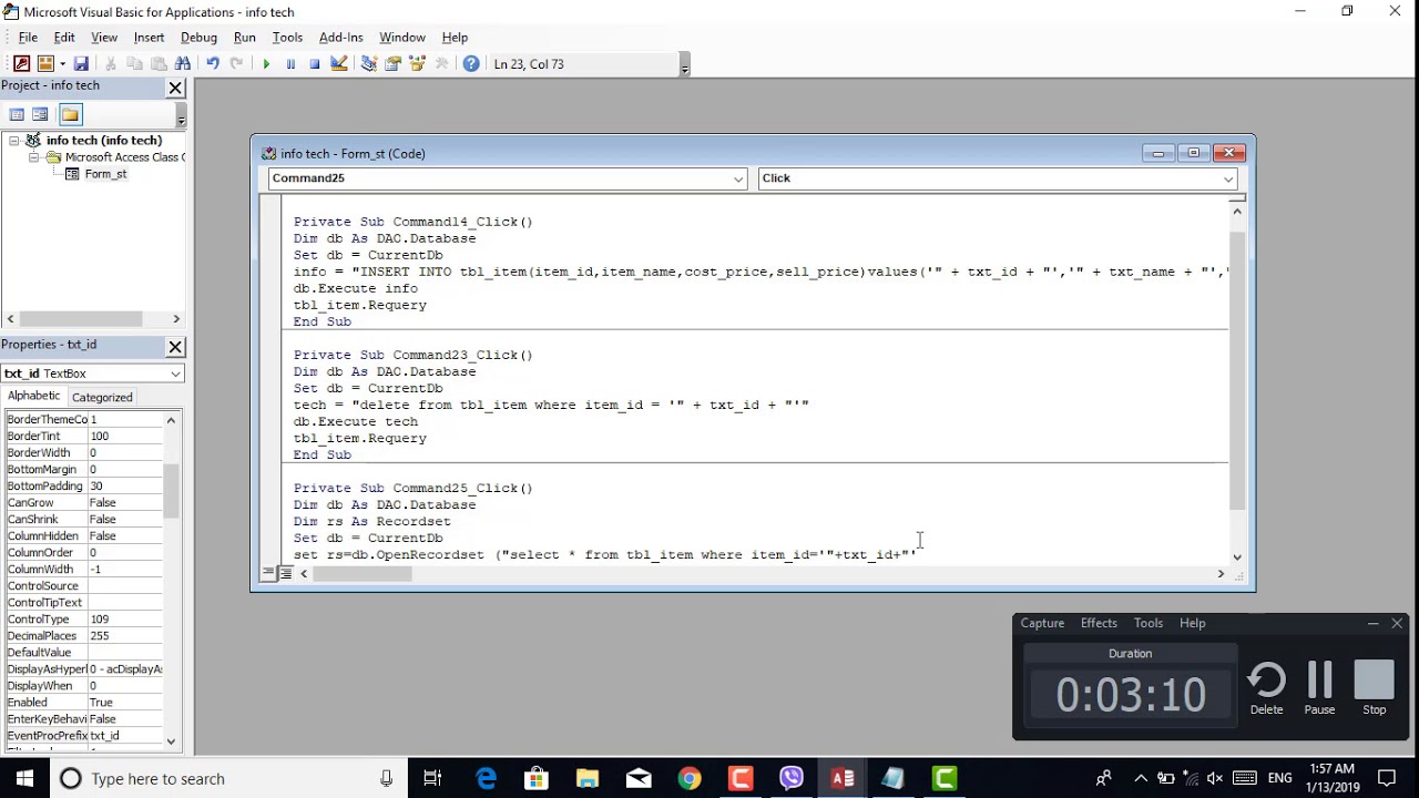 SEARCH button in Microsoft access by using SQL - YouTube