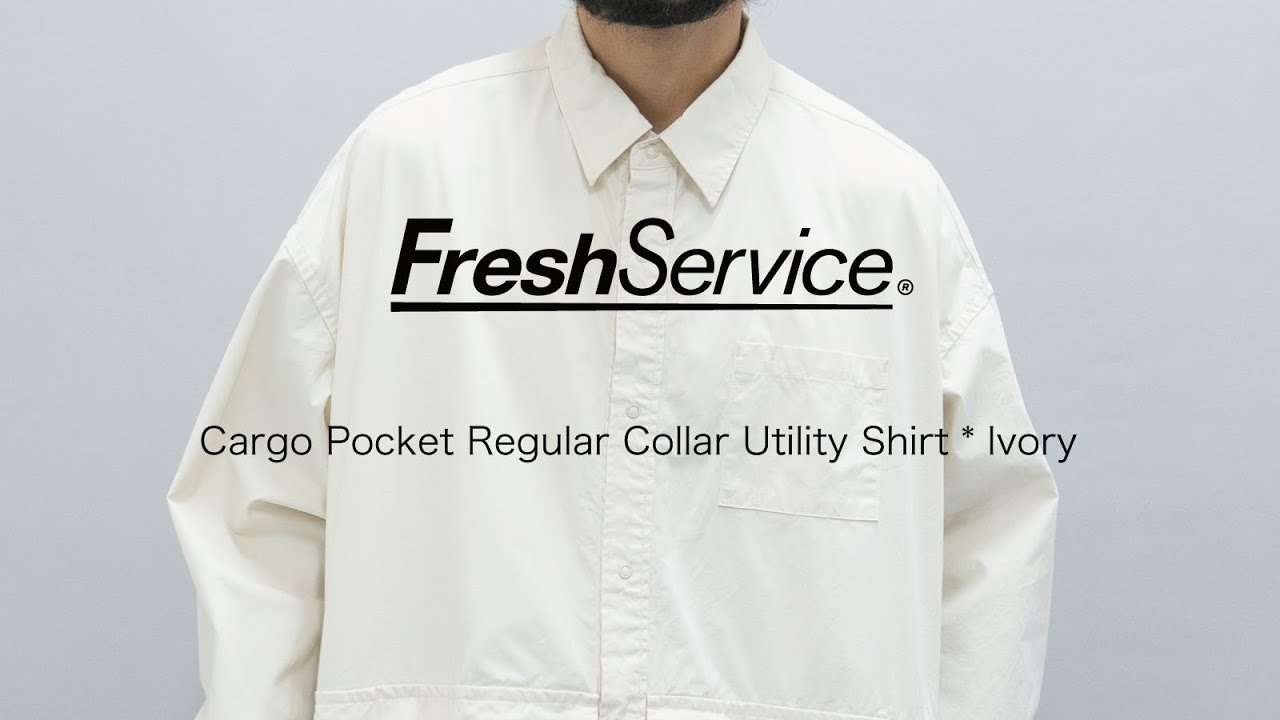 FreshService * Cargo Pocket Regular Collar Utility Shirt * Ivory