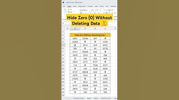 Hide zero without deleting data #excel #spreadsheetmagic #spreadsheetformula #dataextractor #chart