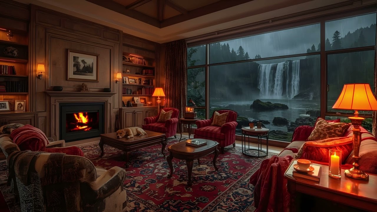 Smooth Rain Jazz Instrumental 🌧️ relaxing Cozy Home Ambience with Gentle Rain Sounds