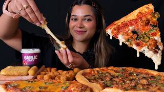 ASMR | CRAVING HUGE DOMINOS FEAST WITH MOZZARELLA STICKS | NO TALKING
