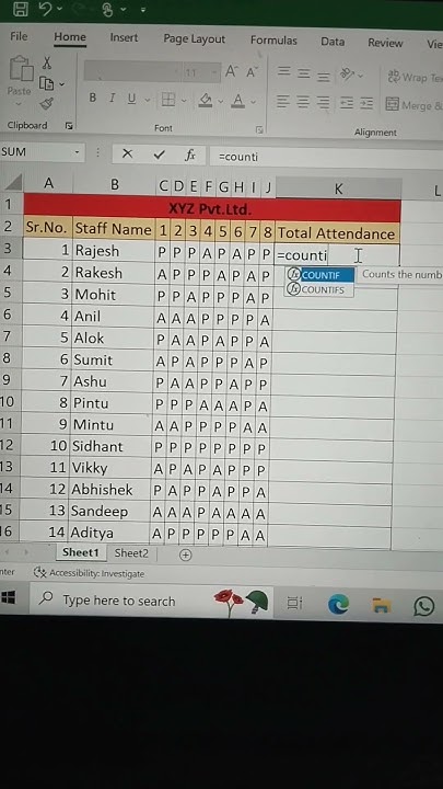 how-to-calculate-total-attendance-with-help-of-excel-subscribe