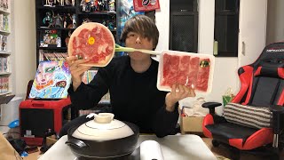 一人ですき焼き【生放送】