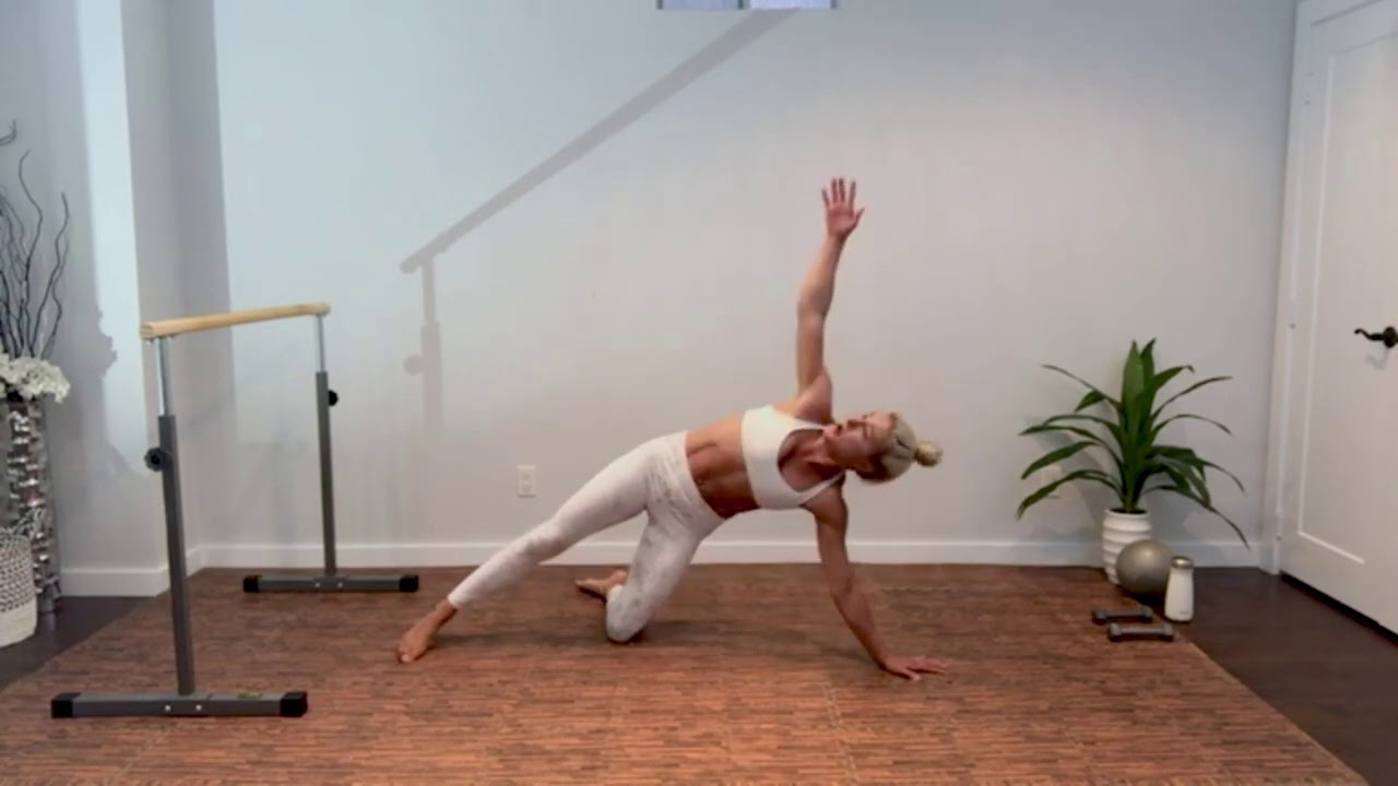 59 Minute Full Body, High Intensity Barre X with Weights, Bands and a Ball