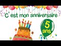 50min de chansons pour fêter l&#39;anniversaire des tout-petits : 5 ans !🎁