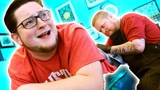 GETTING A TATTOO ON HIS BUTT! (Painful)