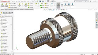 Thumb screw in SolidworksKnurling in Solidworks