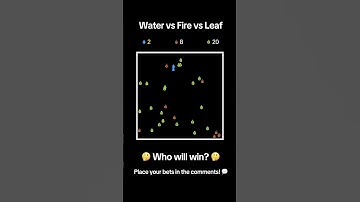 Water vs Fire vs Leaf. Round 62 #satisfying #adhd #asmr #battle #simulation #simulations