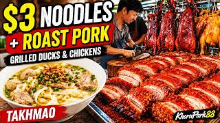 Amazing Cambodian Street Food in Takhmao | Noodles, Ducks & Roast Pork