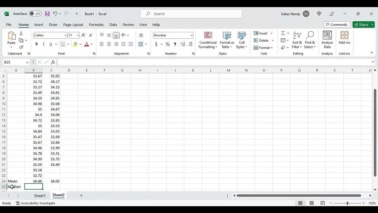 Standard deviation, volatility using Excel standarddeviation medan 